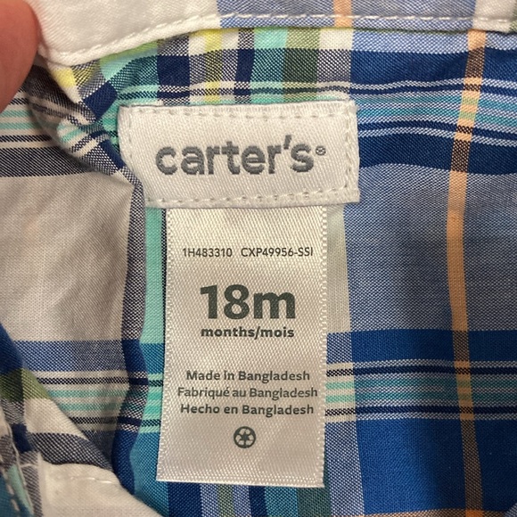NWT carters button down summer short outfit 18m - Picture 4 of 9